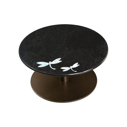 Handmade Black Cake Stand with Abalone Shell Inlay